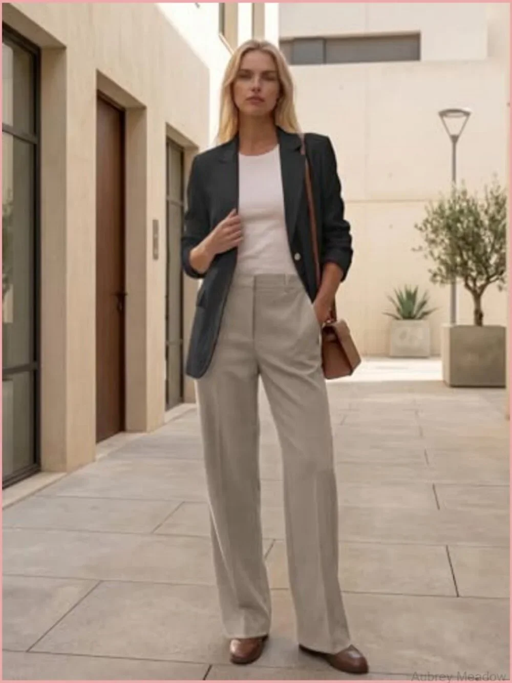 Linen-Blend Long Open-Front Blazer Lightweight Casual Work